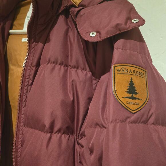 Wanakome Canada Calypso Burgundy Long Quilted Winter Down Coat - Size Med - Picture 10 of 16